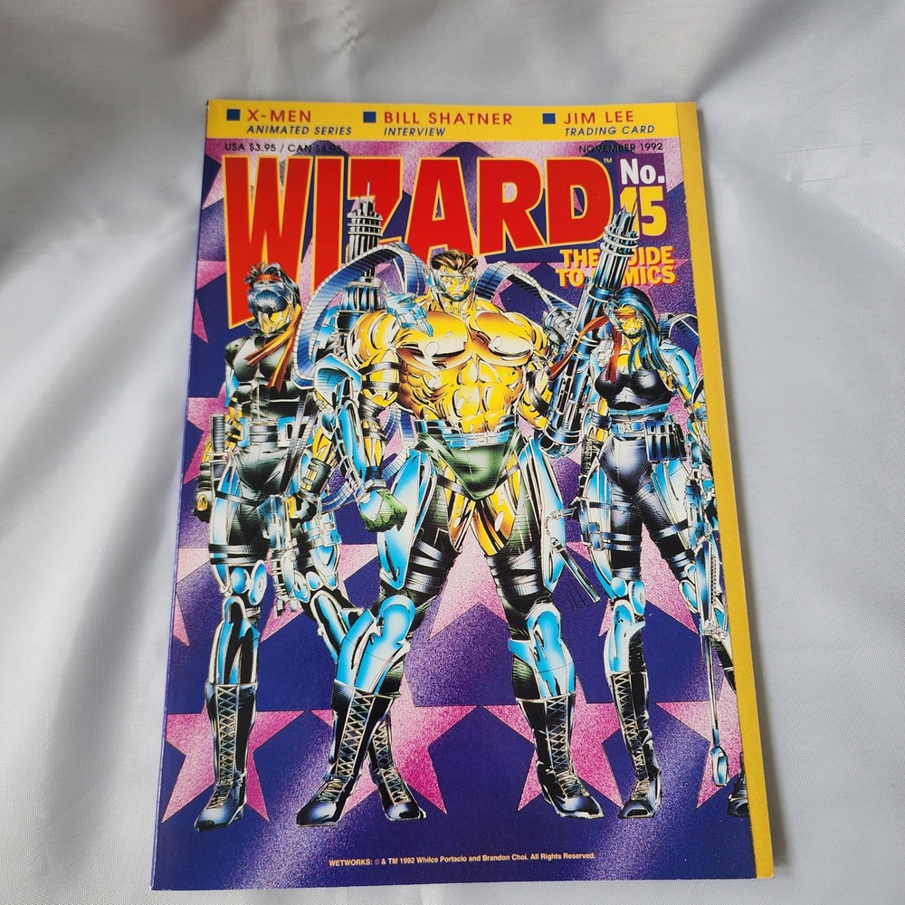 Wizard Magazine #15 Nov 1992 Jim Lee Bill Shatner X-Men Animated‎ Series Fn BnB